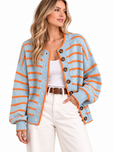 Load image into Gallery viewer, Fallon Striped Button-Down Knit Cardigan
