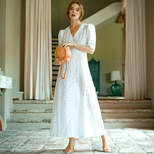 Load image into Gallery viewer, OLYMPIA Embroidered Cotton Dress
