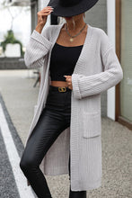 Load image into Gallery viewer, Dropped Shoulder Long Sleeve Cardigan with Pocket
