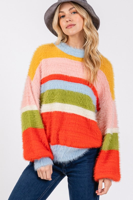 Sage Color Block Sweater