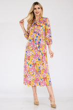 Load image into Gallery viewer, Celeste Floral Midi Dress with Bow Tied
