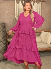 Load image into Gallery viewer, Fatima Ruffled V-Neck Long Sleeve Dress
