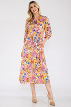 Load image into Gallery viewer, Celeste Floral Midi Dress with Bow Tied
