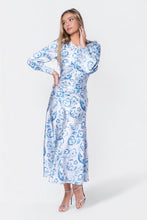 Load image into Gallery viewer, Audrey Dress Long Sleeve (Blue Pattern)
