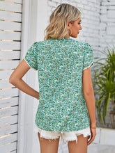 Load image into Gallery viewer, Floral Notched Neck Blouse
