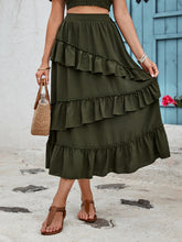 Load image into Gallery viewer, Ruffled Elastic Waist Midi Skirt
