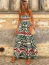 Load image into Gallery viewer, Smocked Printed Square Neck Sleeveless Dress
