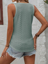 Load image into Gallery viewer, Eyelet V-Neck Wide Strap Tank
