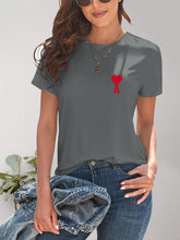 Load image into Gallery viewer, Heart Round Neck Short Sleeve T-Shirt
