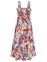 Load image into Gallery viewer, Smocked Printed Square Neck Sleeveless Dress
