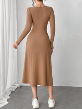 Load image into Gallery viewer, Square Neck Long Sleeve Midi Wrap Dress
