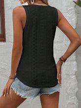 Load image into Gallery viewer, Eyelet V-Neck Wide Strap Tank
