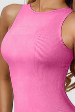 Load image into Gallery viewer, Round Neck Sleeveless Active Bodysuit
