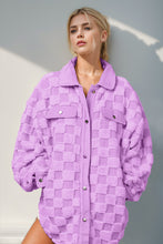 Load image into Gallery viewer, My Darling Fuzzy Checkered Shacket
