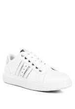 Load image into Gallery viewer, Claude Faux Leather Back Panel Detail Sneakers
