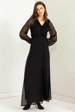 Load image into Gallery viewer, Lost In Love Ruffle Tie Waist Maxi Wrap Dress
