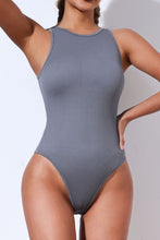 Load image into Gallery viewer, Round Neck Wide Strap Sleeveless Active Bodysuit
