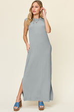 Load image into Gallery viewer, Texture Mock Neck Sleeveless Maxi Dress
