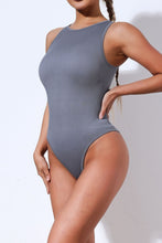 Load image into Gallery viewer, Round Neck Wide Strap Sleeveless Active Bodysuit
