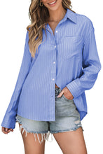 Load image into Gallery viewer, Striped Button Up Long Sleeve Shirt
