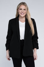 Load image into Gallery viewer, Pink And Black Shawl Lapel Blazer
