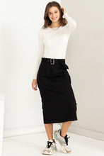 Load image into Gallery viewer, Professional Poise Buckled Belt Cargo Skirt
