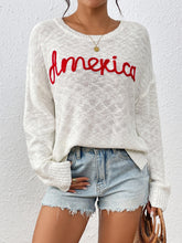 Load image into Gallery viewer, Letter Round Neck Long Sleeve Sweater
