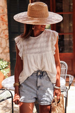 Load image into Gallery viewer, White Ruffled Lace Flowy Tank Top
