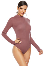 Load image into Gallery viewer, Ribbed Half Zip Long Sleeve Bodysuit
