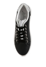 Load image into Gallery viewer, Claude Faux Leather Back Panel Detail Sneakers
