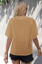 Load image into Gallery viewer, Swiss Dot Lace Trim Flutter Sleeve V-Neck Blouse

