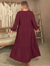 Load image into Gallery viewer, Fatima Ruffled V-Neck Long Sleeve Dress
