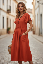 Load image into Gallery viewer, Terracotta Boho Dress on Model
