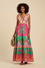 Load image into Gallery viewer, Tropical Print Maxi Dress - Full Face
