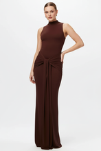 Load image into Gallery viewer, White model in brown maxi dress
