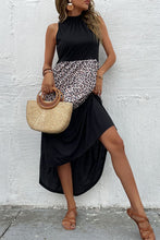 Load image into Gallery viewer, Leopard Contrast Sleeveless Maxi Dress

