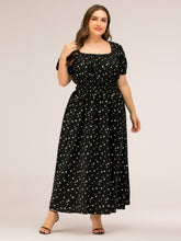 Load image into Gallery viewer, Black Polka Dot Square Neck Dress
