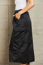Load image into Gallery viewer, Just In Time High Waisted Cargo Midi Skirt

