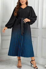 Load image into Gallery viewer, Verona Pleated Tie Waist Midi Dress
