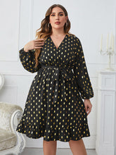 Load image into Gallery viewer, Plus Size Printed Surplice Neck Knee-Length Dress
