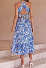 Load image into Gallery viewer, Floral Crisscross Tie Back Midi Dress
