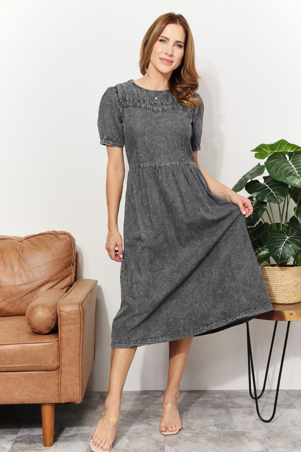 And The Why Chambray Midi Dress