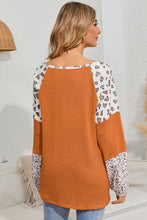 Load image into Gallery viewer, Leopard Waffle-Knit Blouse
