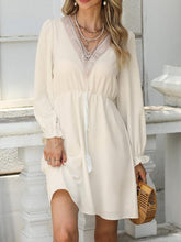 Load image into Gallery viewer, Tassel V-Neck Flounce Sleeve Dress
