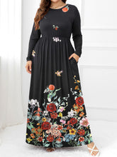 Load image into Gallery viewer, Plus Size Round Neck Maxi Dress with Pockets
