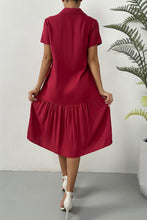 Load image into Gallery viewer, Short Sleeve Button Down Midi Dress
