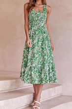 Load image into Gallery viewer, Floral Crisscross Tie Back Midi Dress
