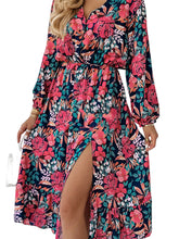 Load image into Gallery viewer, Printed Long Sleeve Slit Dress
