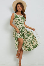 Load image into Gallery viewer, Floral Round Neck Tiered Sleeveless Dress
