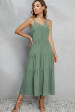 Load image into Gallery viewer, V-Neck Sleeveless Spaghetti Straps Midi Dress
